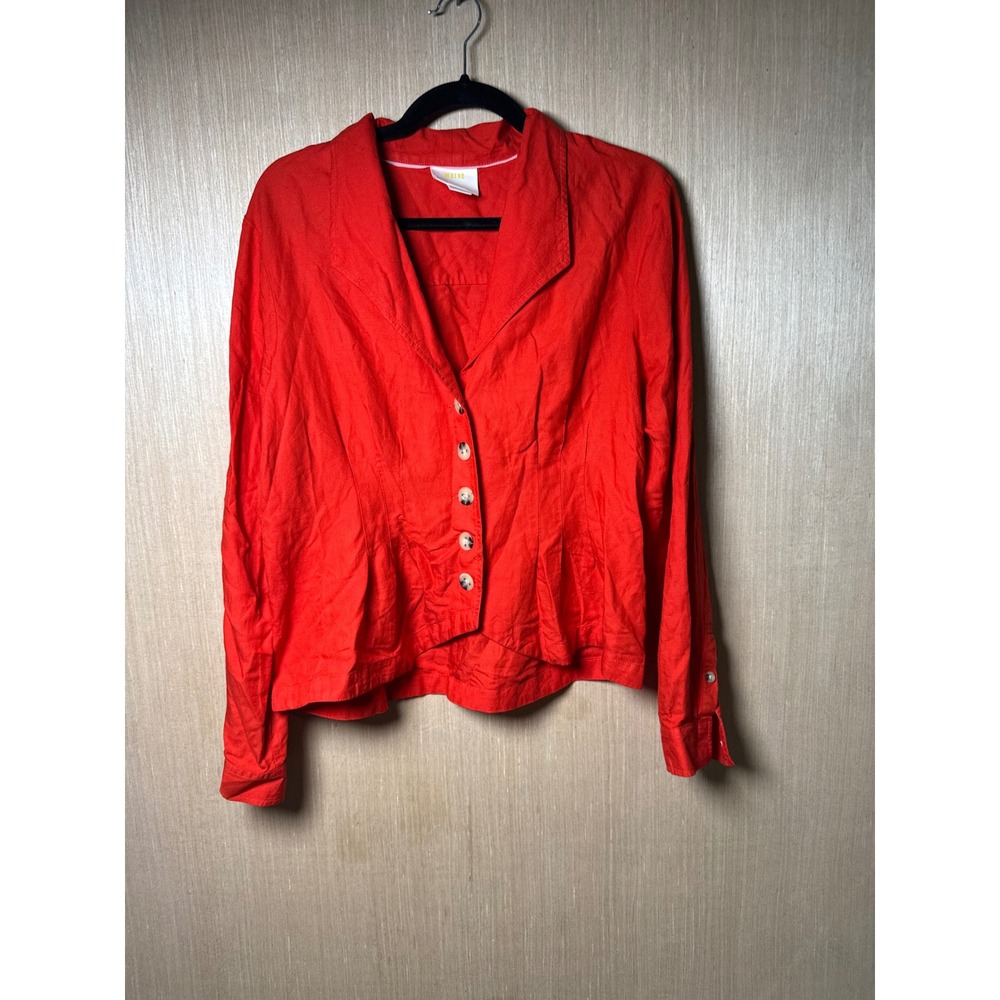 Women's Red Button-Up Top